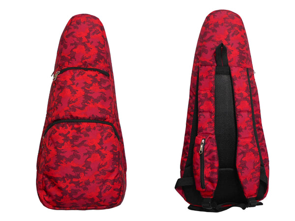 26" Tenor Pattern Print Ukulele Gig Bag Backpack (Red Camouflage)