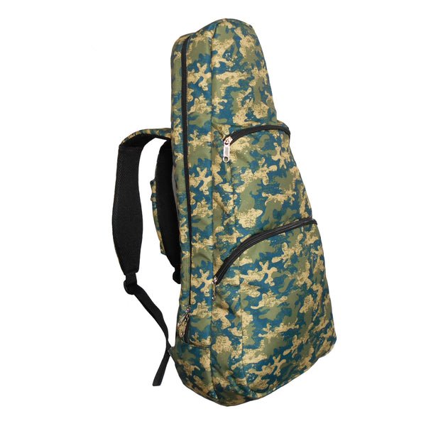 26" Tenor Pattern Print Ukulele Gig Bag Backpack (Light Yellow Dark Green Camouflage)