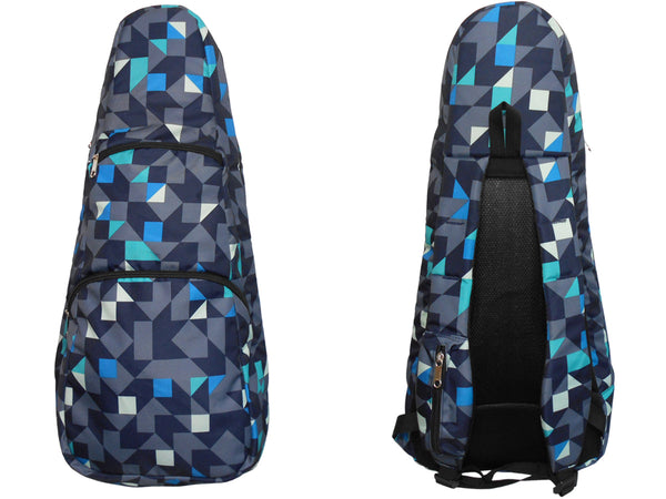 26" Tenor Pattern Print Ukulele Gig Bag Backpack (Blue Black Swallow Tail)