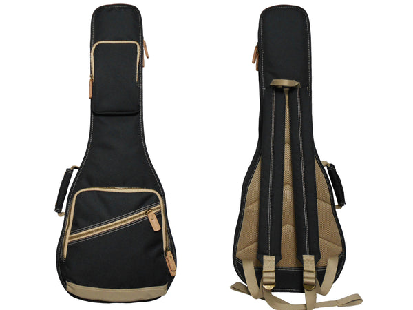 26" Tenor Custom Fit Stylish Polyester Ukulele Gig Bag Backpack (BLACK)