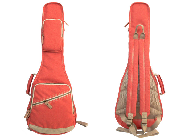 26" Tenor Custom Fit Stylish Polyester Ukulele Gig Bag Backpack (SALMON COLOR)