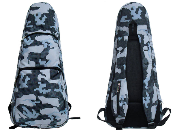 26" Tenor Pattern Print Ukulele Gig Bag Backpack (LIGHT GRAY / BLACK CAMOUFLAGE)