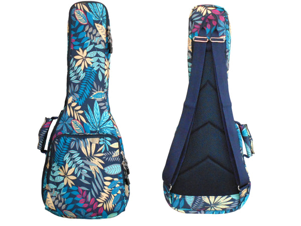 26" Tenor Summer Tropical Leaves Print Ukulele Sling Gig Bag Sling Bag (BLUE MULTI COLORS)
