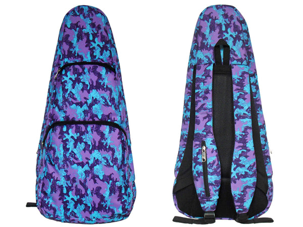 26" Tenor Pattern Print Ukulele Gig Bag Backpack (PURPLE / BLUE CLOUDS)