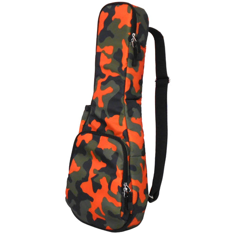 23" Concert Camouflage Printed Nylon Twill Ukulele Gig Bag Backpack