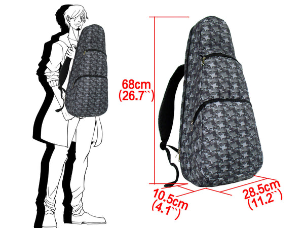 26" Tenor Pattern Print Ukulele Gig Bag Backpack (DARK GRAY / GRAY STARS)