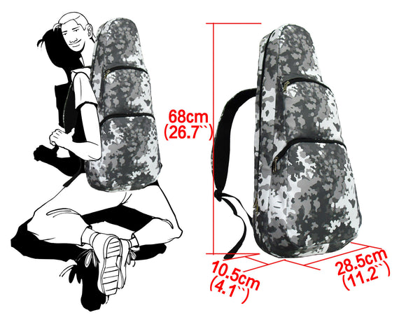 26" Tenor Pattern Print Ukulele Gig Bag Backpack (CAMOUFLAGE LIGHT GRAY)