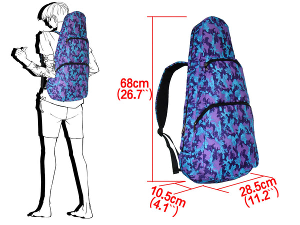 26" Tenor Pattern Print Ukulele Gig Bag Backpack (PURPLE / BLUE CLOUDS)