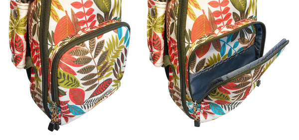 23" Concert Summer Tropical Leaves Print Ukulele Sling Gig Bag Backpack (GREEN MULTI COLORS)