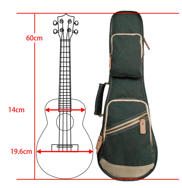 23" Concert Custom Fit Stylish Polyester Ukulele Gig Bag(CHARCOAL GRAY)