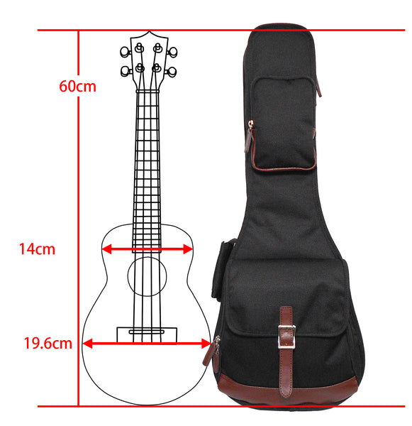 23" Concert Custom Fit 900D Polyester Ukulele Gig Bag (BLACK)