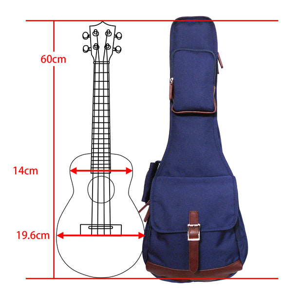23" Concert Custom Fit 900D Polyester Ukulele Gig Bag (NAVY)